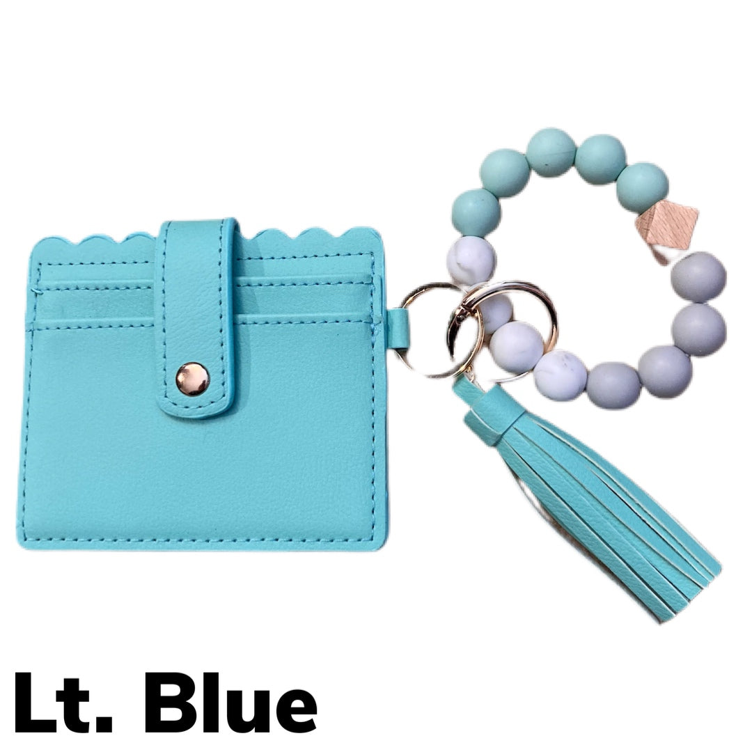 Silicone Beaded Wallet Wristlet