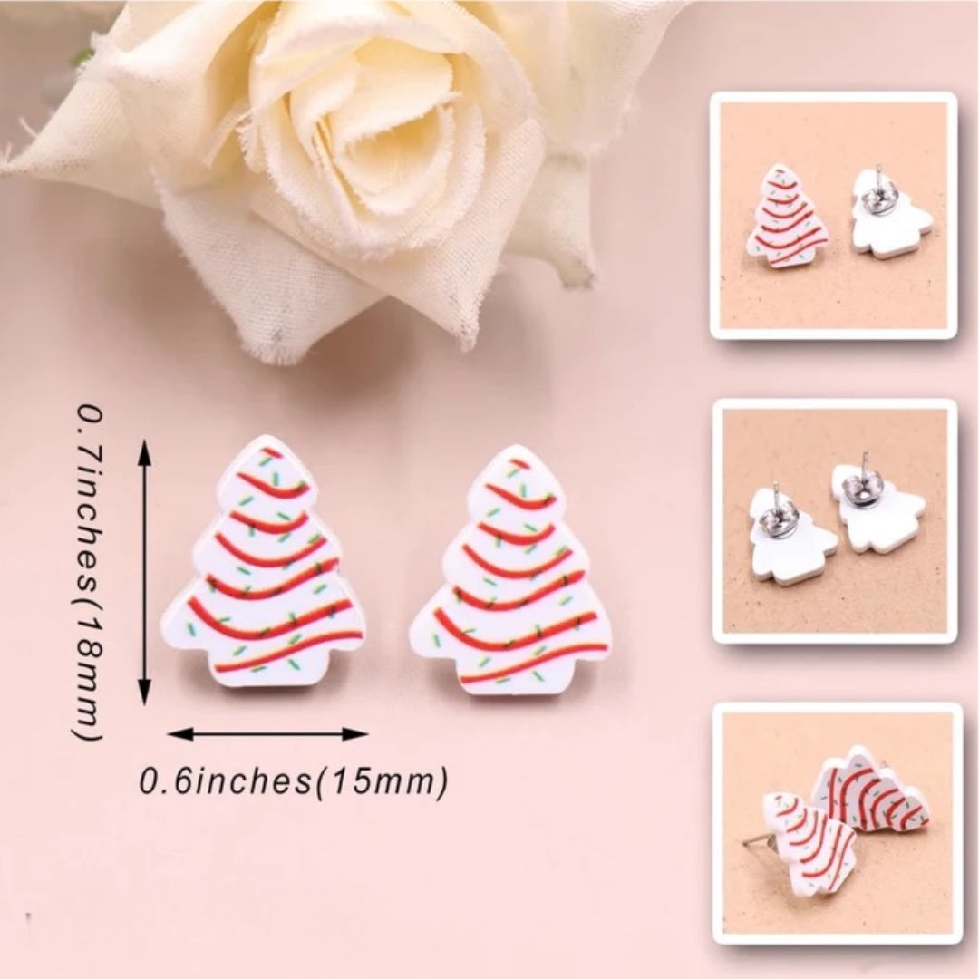 Earrings - Acrylic Christmas Tree Cakes