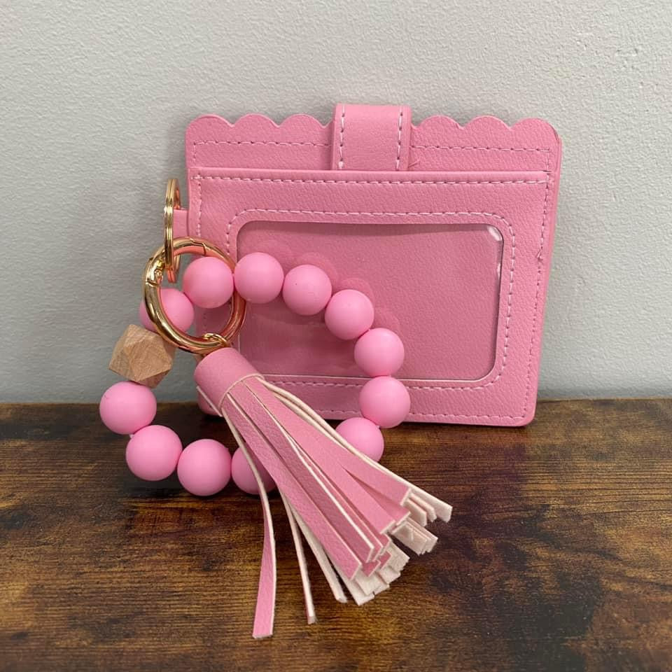 Silicone Beaded Wallet Wristlet