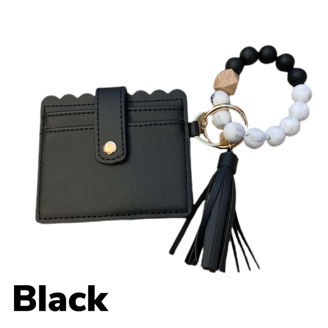 Silicone Beaded Wallet Wristlet