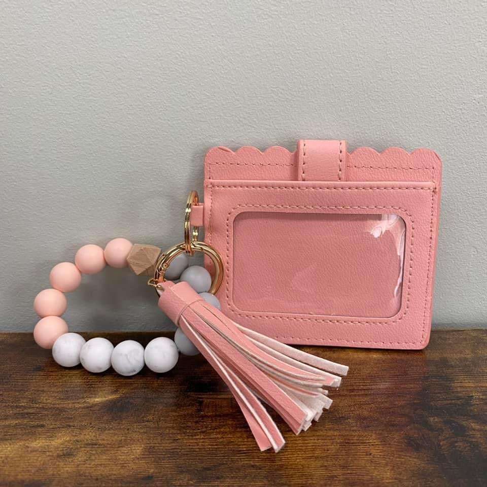Silicone Beaded Wallet Wristlet