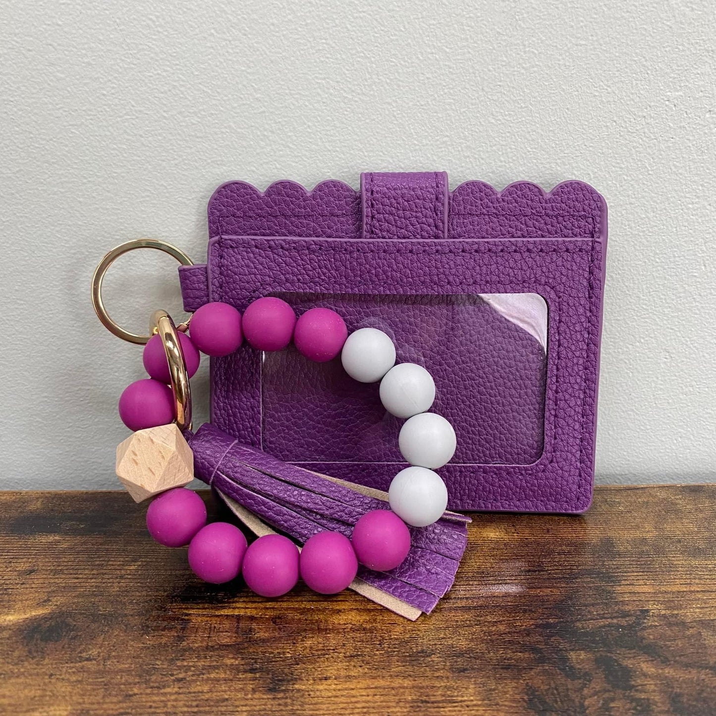 Silicone Beaded Wallet Wristlet