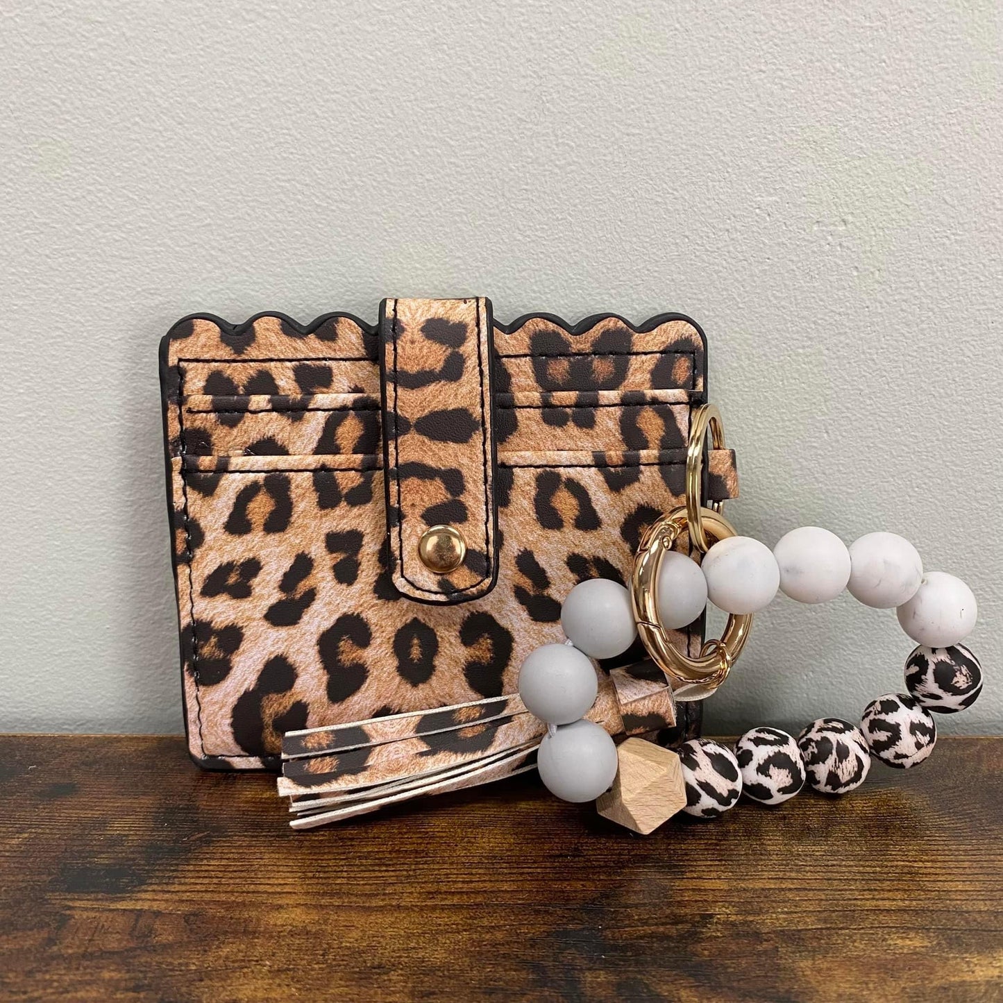 Silicone Beaded Wallet Wristlet