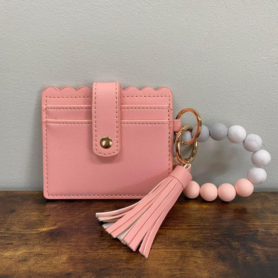 Silicone Beaded Wallet Wristlet