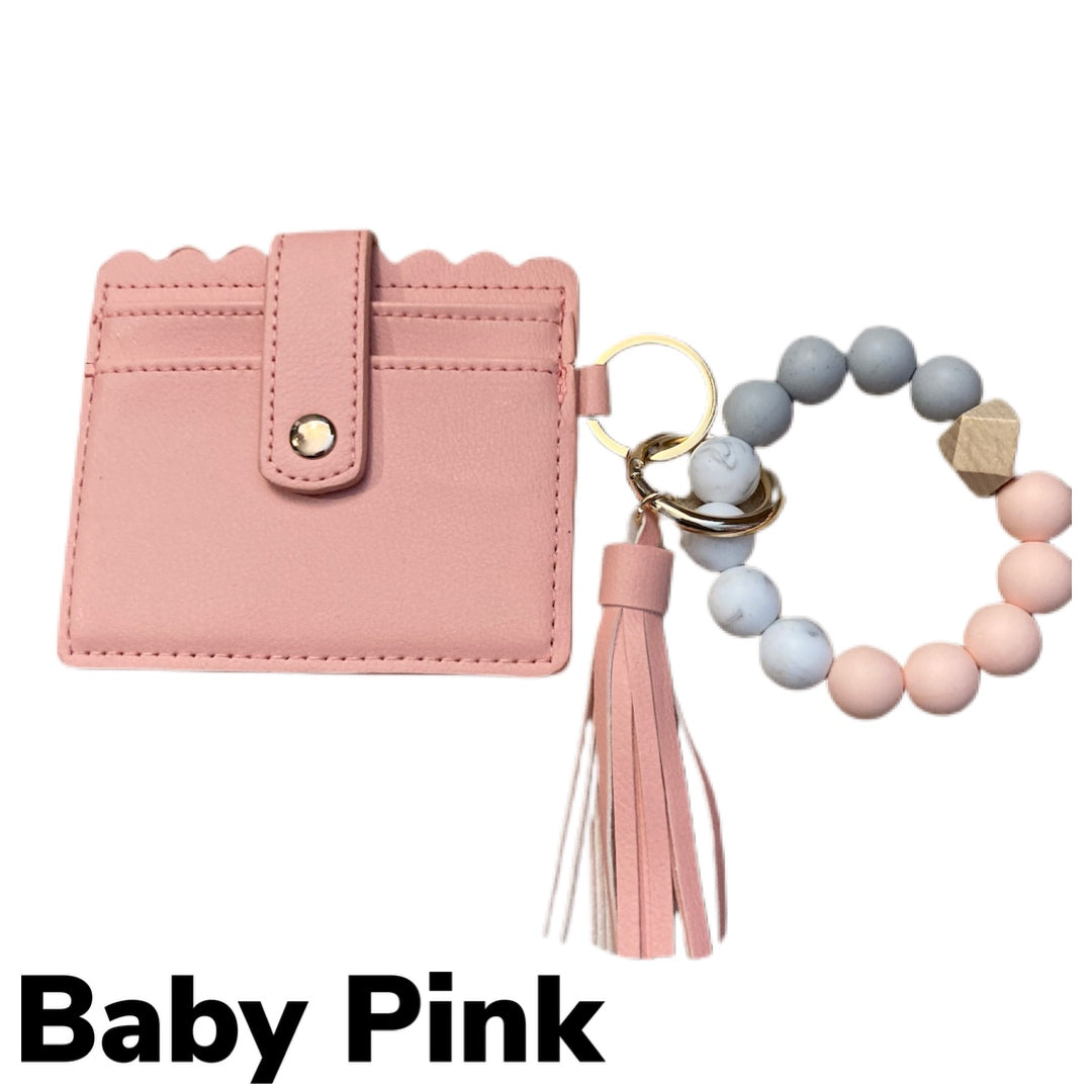 Silicone Beaded Wallet Wristlet