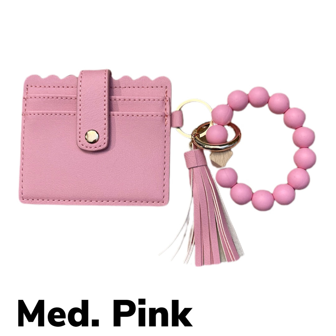 Silicone Beaded Wallet Wristlet