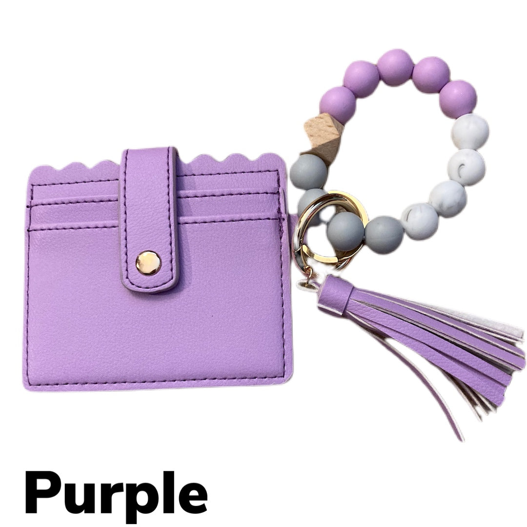 Silicone Beaded Wallet Wristlet