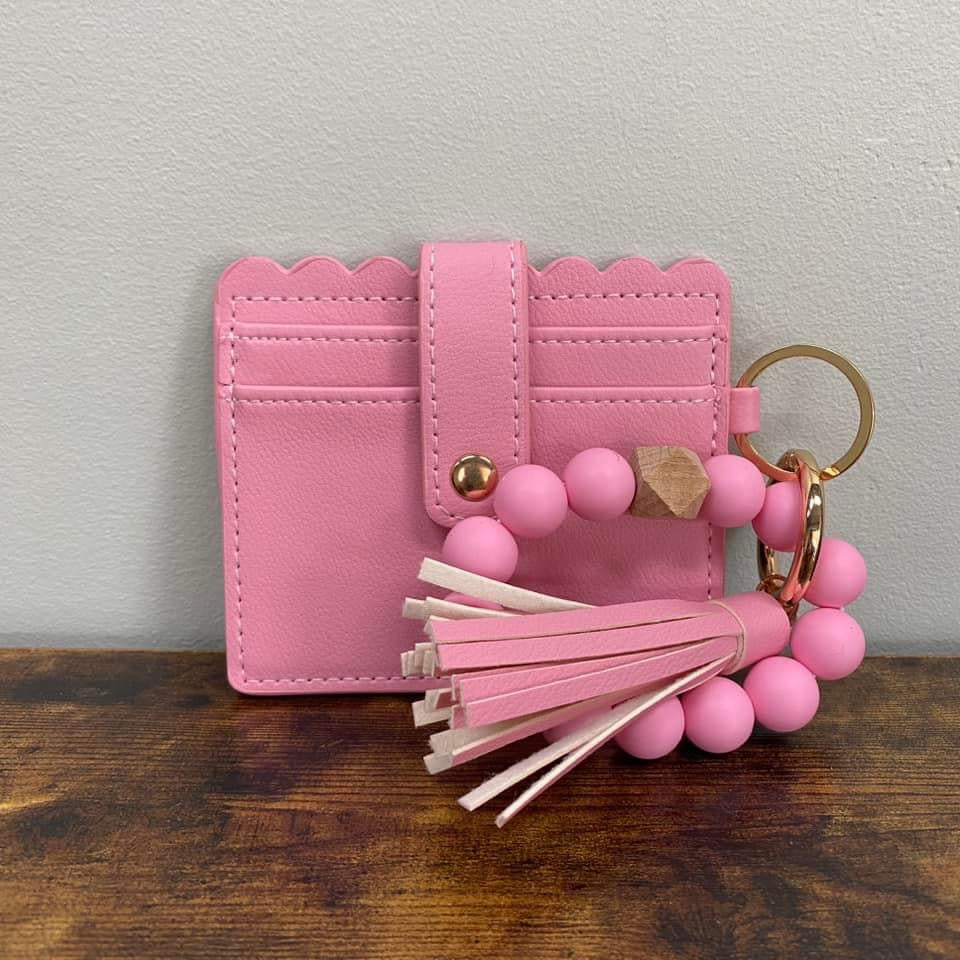 Silicone Beaded Wallet Wristlet