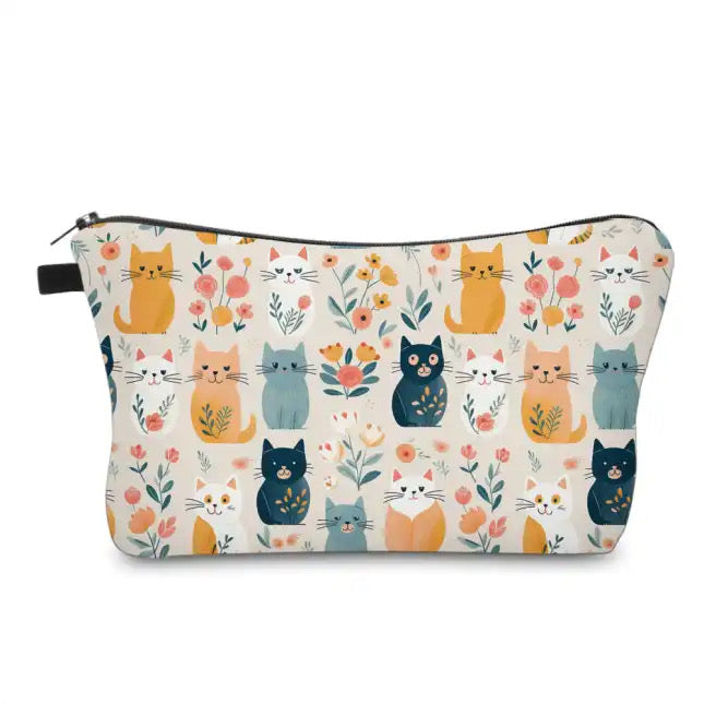 Pouch - Cat, Floral In A Row