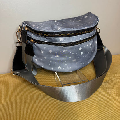 The Roni Nylon Crossbody - Grey Stars