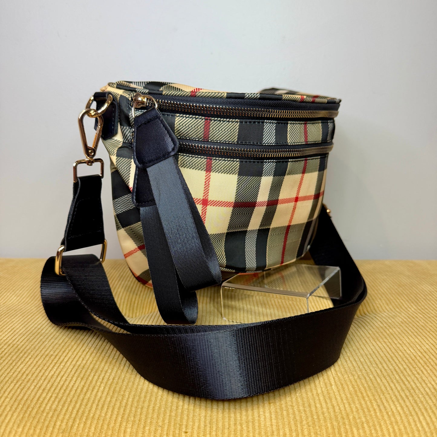 The Roni Nylon Crossbody - Famous Plaid