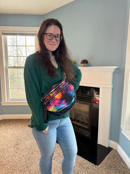 The Roni Nylon Crossbody - Pink Orange Galaxy