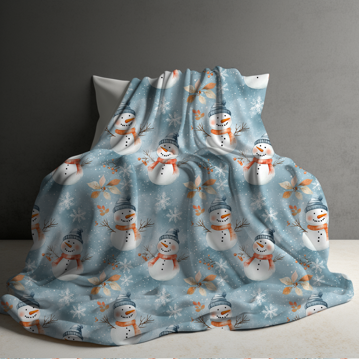 Blanket Christmas #23 - Snowman Orange Blue - PREORDER