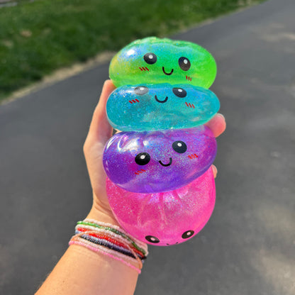 Squishy Toy - Viral Dumpling, Slow Rise Glitter - Pink