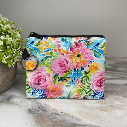 Mini Pouch - Floral Watercolors