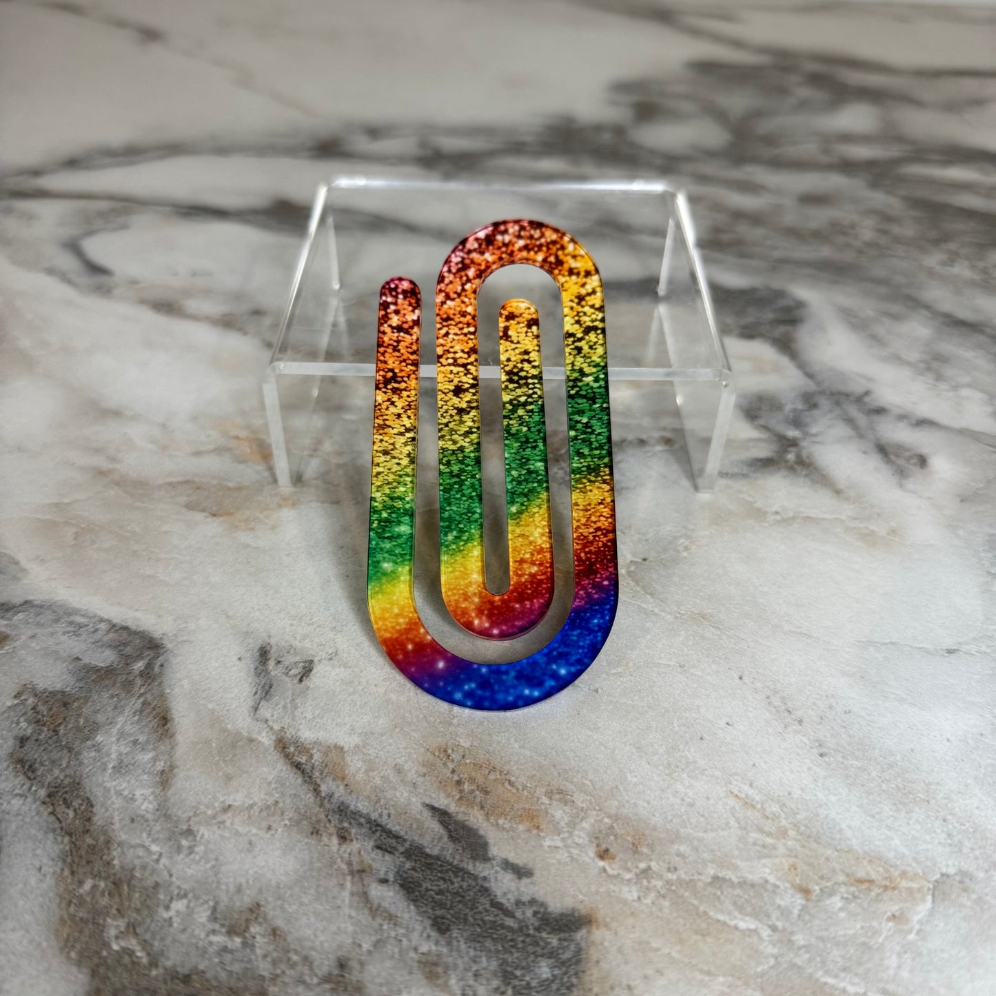 Jumbo Paperclip - Rainbow Glitter
