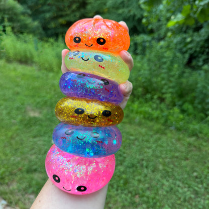 Squishy Toy - Viral Dumpling, Slow Rise Glitter - Purple
