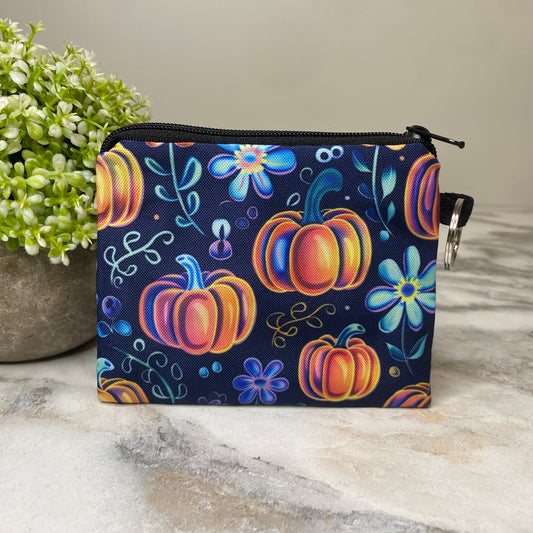 Mini Pouch - Halloween Fall - Glowing Pumpkins
