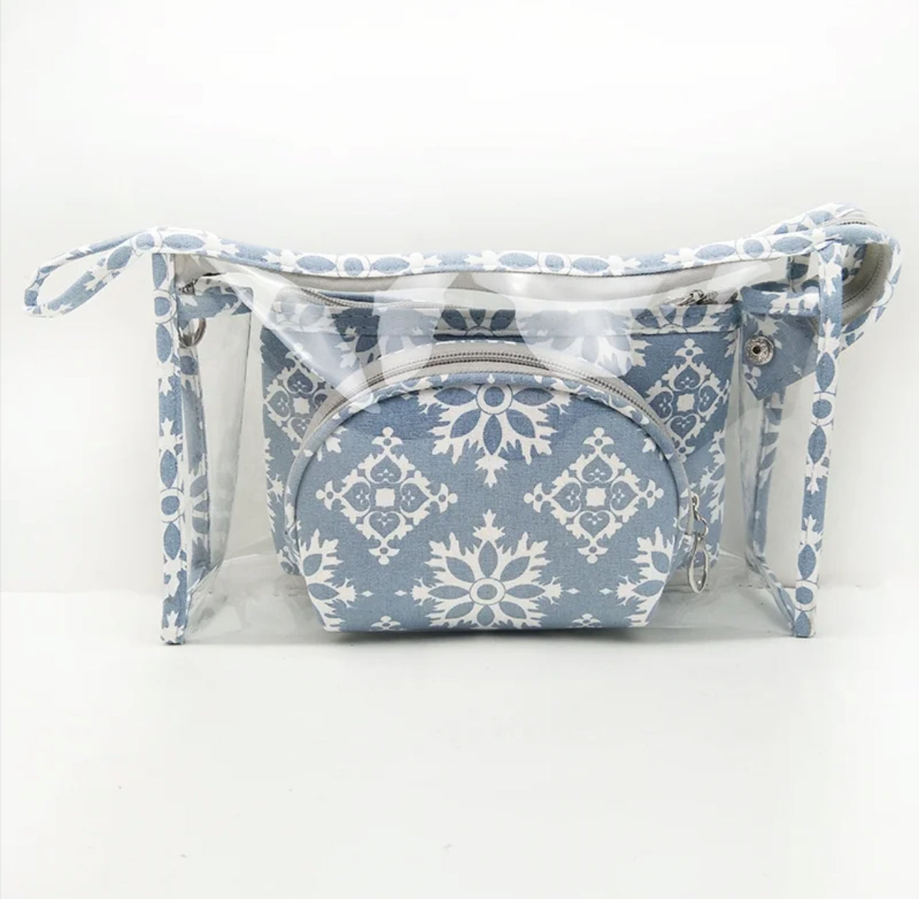 Trio Set Pouch + Clamshell - Snowflake Blue