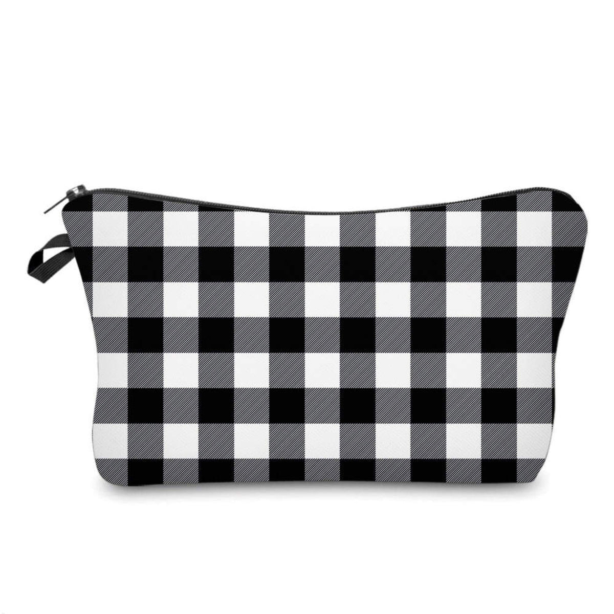 Pouch - Plaid Black White