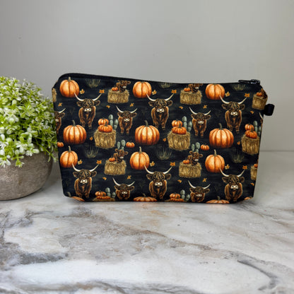 Pouch - Halloween Fall - Pumpkin Highland Cow