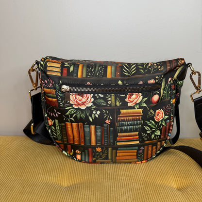 The Roni Nylon Crossbody - Book Shelf Floral Rose