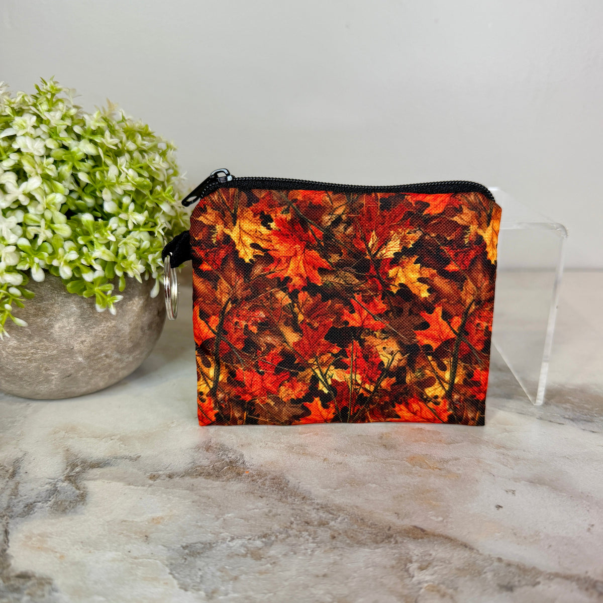 Mini Pouch - Camo Leaves Orange