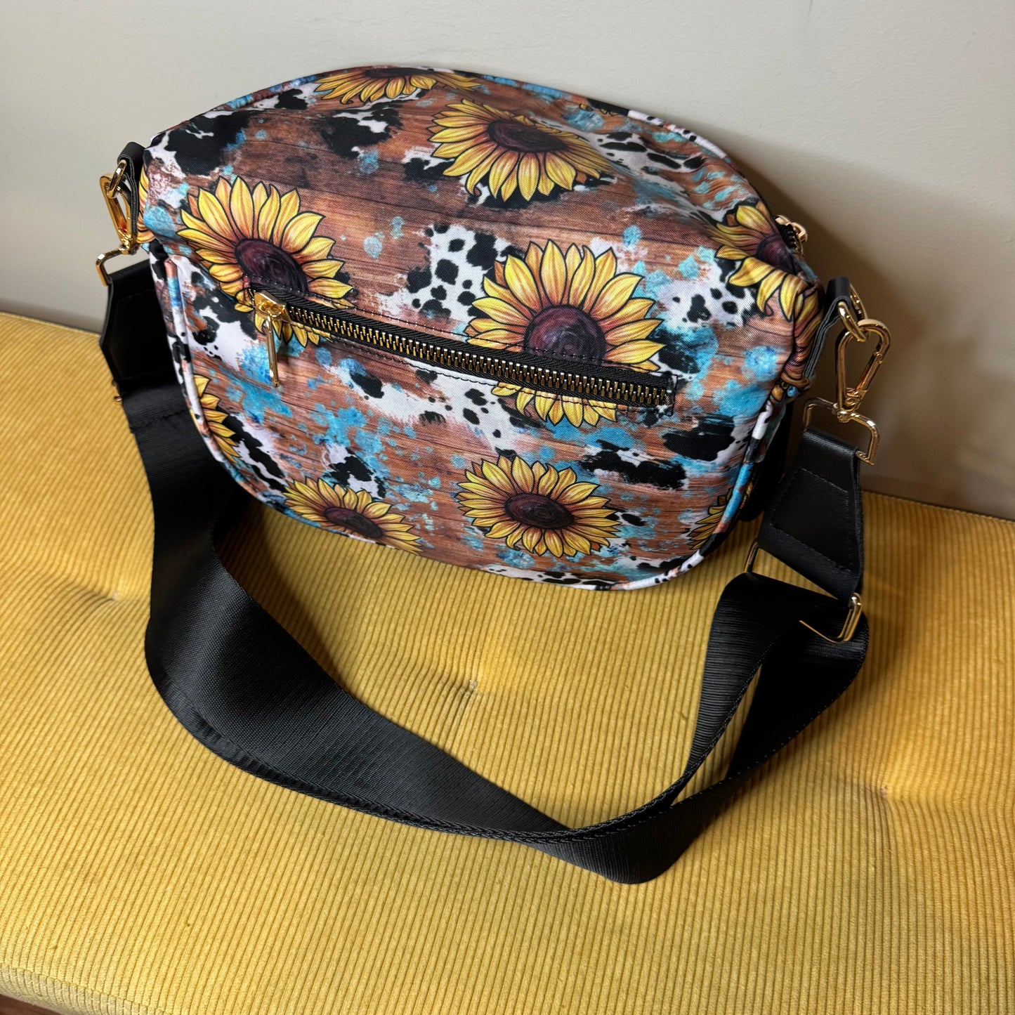 The Roni Nylon Crossbody - Sunflower Cow Wood