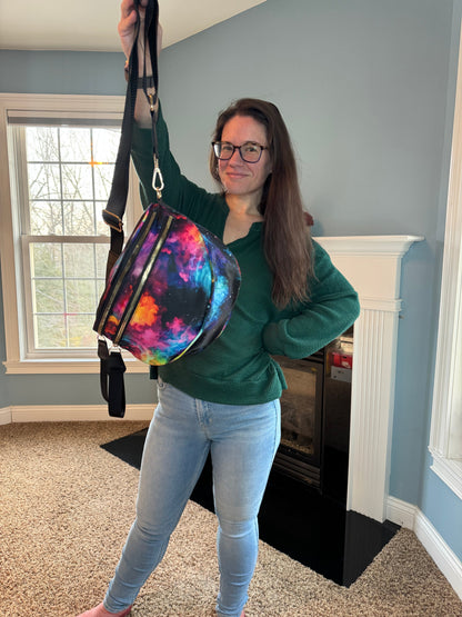 The Roni Nylon Crossbody - Pink Orange Galaxy