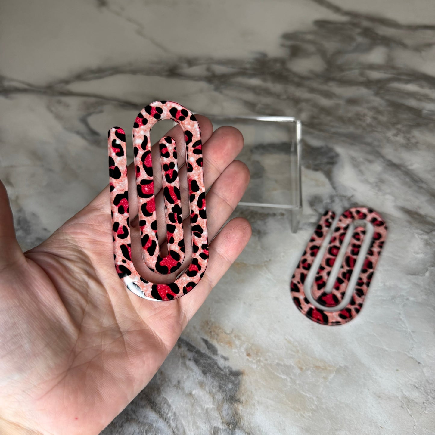 Jumbo Paperclip - Pink Animal Print