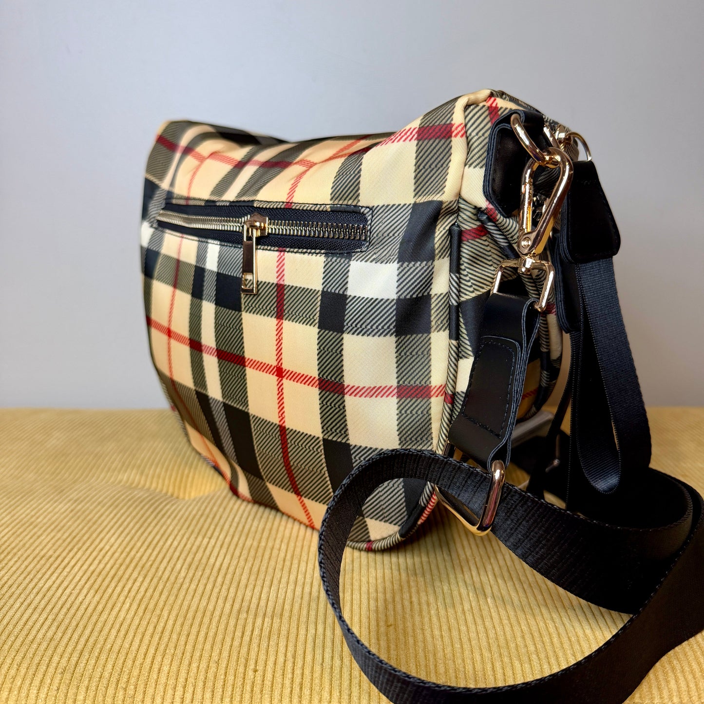 The Roni Nylon Crossbody - Famous Plaid