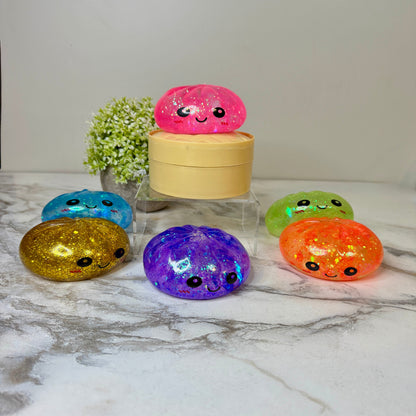 Squishy Toy - Viral Dumpling, Slow Rise Glitter - Gold