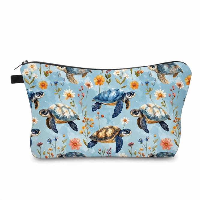 Pouch - Animal Floral Turtle Blue