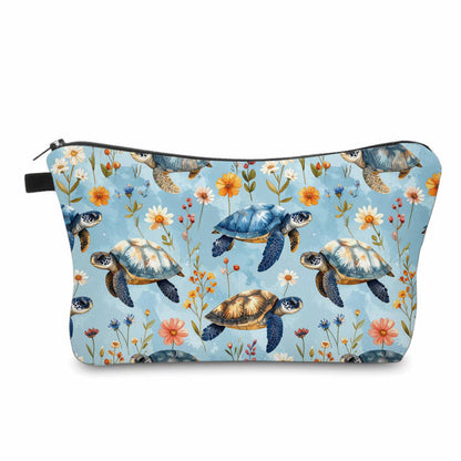 Pouch - Animal Floral Turtle Blue