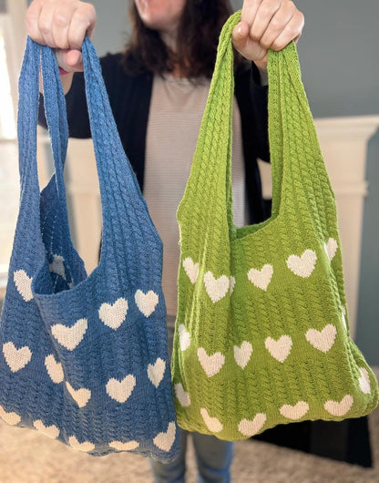 Heart Tote Bag - Knit Sweater