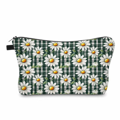 Pouch - Floral Olive Gingham Daisy