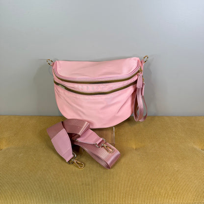 The Roni Nylon Crossbody - Solid Light Pink