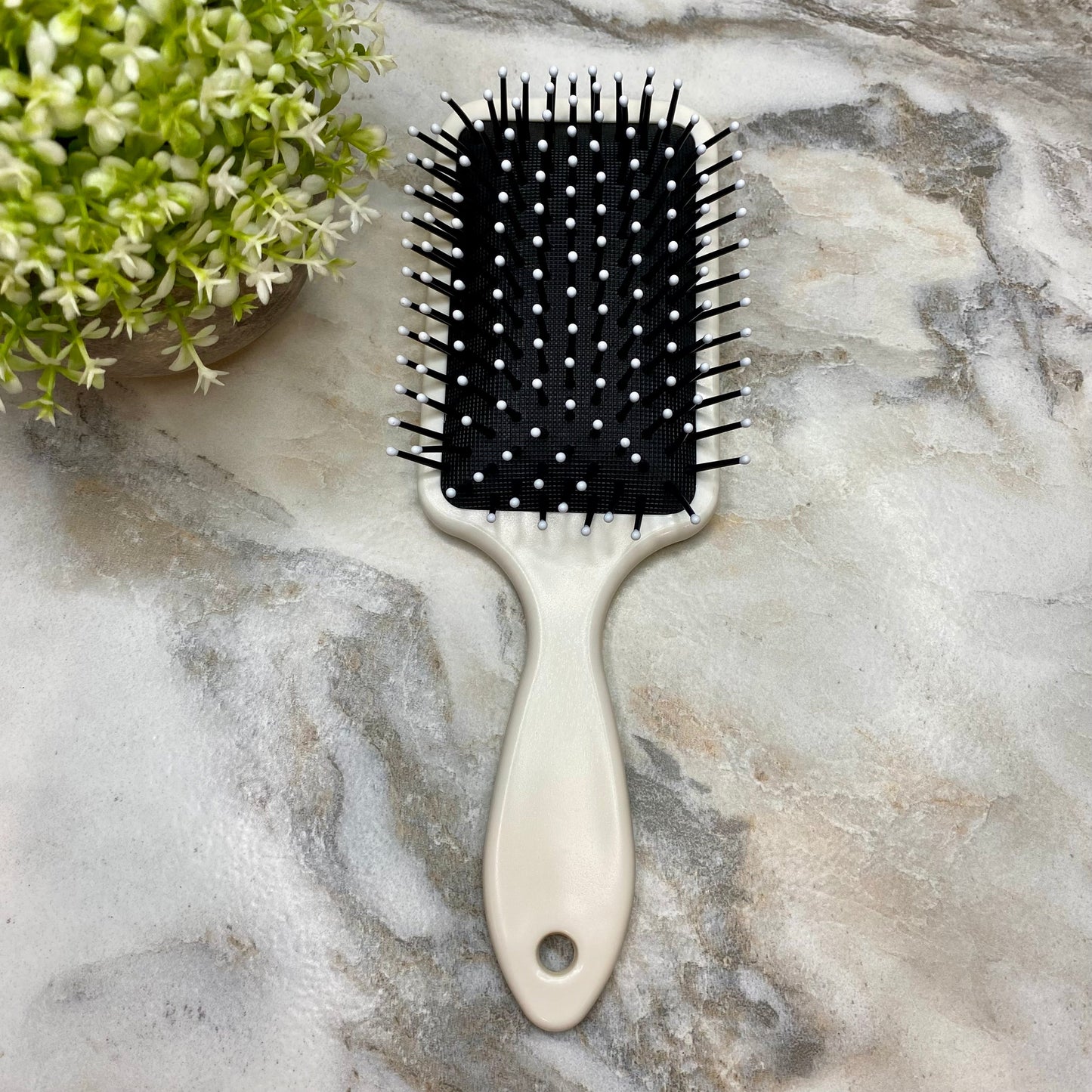 Hair Brush - Black Floral