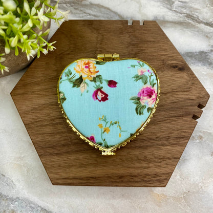Compact Mirror - Blue Floral (by shape)