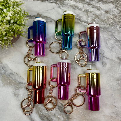 Keychain - Tumbler & Lip Balm - Metallic Mix