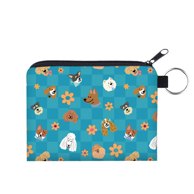 Mini Pouch - Dog Checker Blue