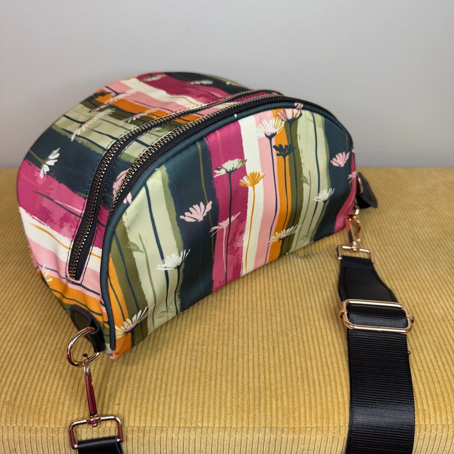 The Roni Nylon Crossbody - Daisy Stripe