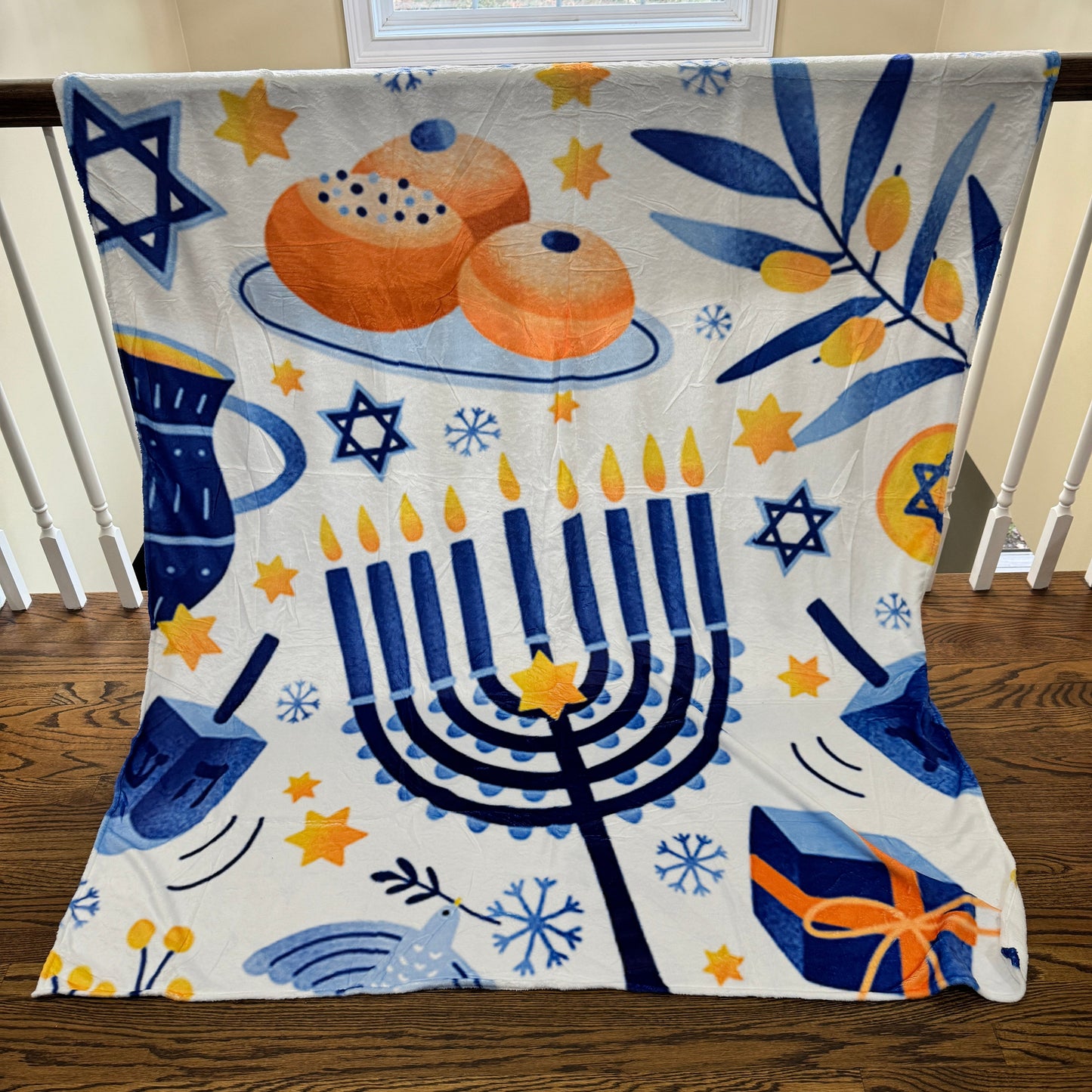 Blanket - White Hanukkah Holiday