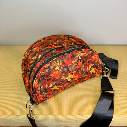 The Roni Nylon Crossbody - Camo Leaves Orange
