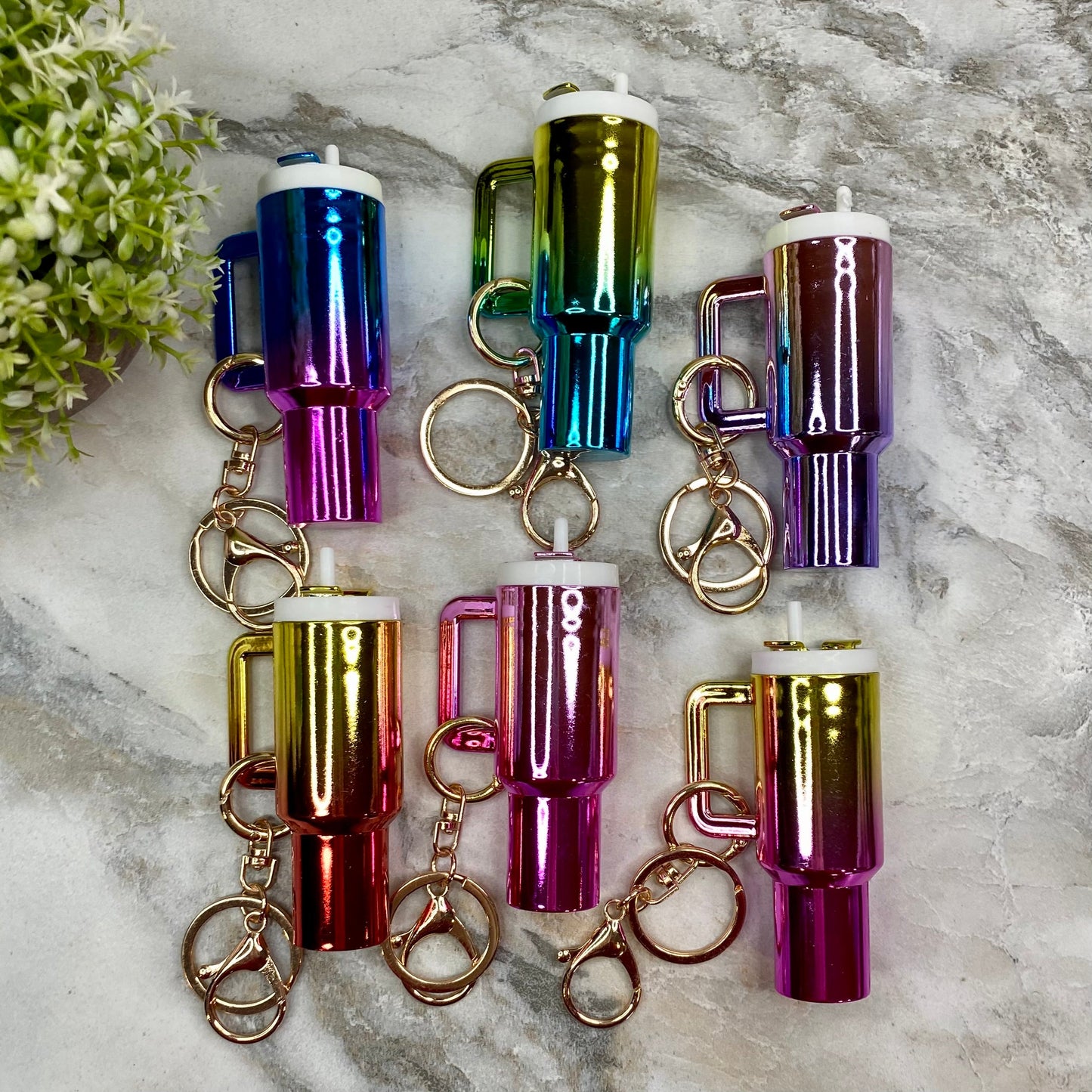 Keychain - Tumbler & Lip Balm - Metallic Mix