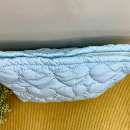 Puffer Pouch - Heart - Light Blue