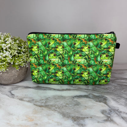Pouch - Animal, Frog Green Marble