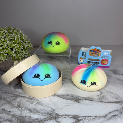 Squishy Toy - Viral Dumpling, Multi Color Spray Paint  + New Face