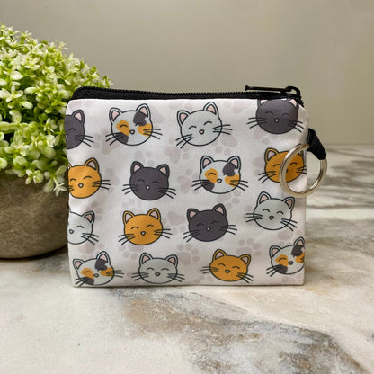 Mini Pouch - Cat Paw on White
