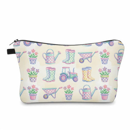 Pouch - Floral Tractor Boots Watering Can Checkered